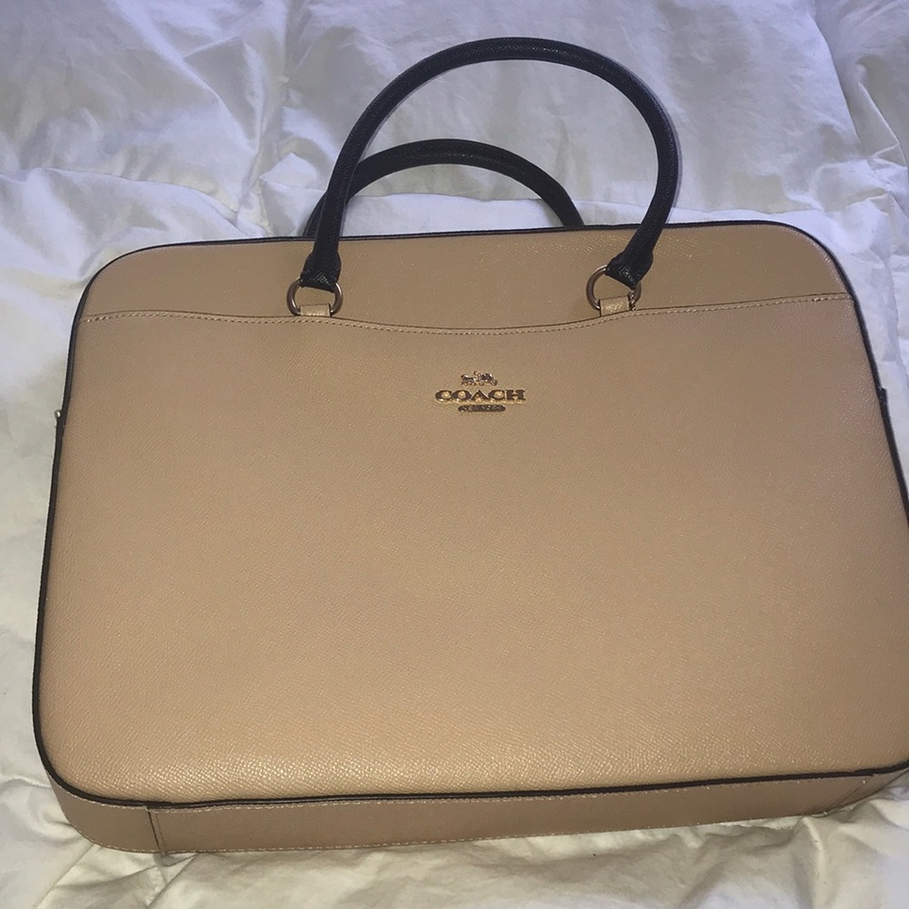 Coach leather laptop bag